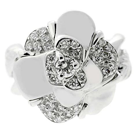 chanel camelia ring|chanel camellia flower ring.